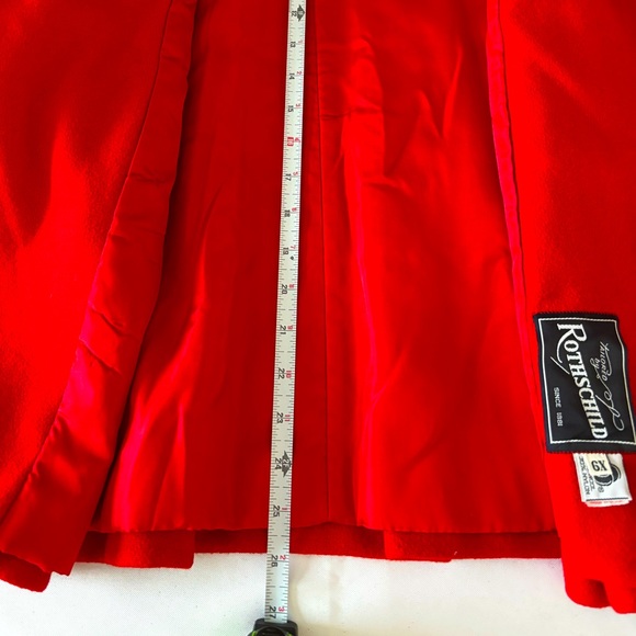 VTG ROTHSCHILD RED GIRLS WOOL SWING COAT & HAT.  BUTTON SNAP FRONT SZ 6 - Picture 10 of 12